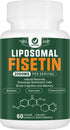 Liposomal Fisetin Supplement 2000MG - 60 Capsules with 98% Pure Fisetin Polyphenols for Healthy Aging & Cognitive