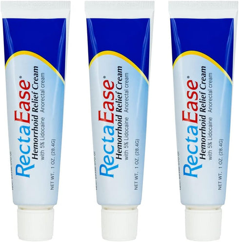 Globe RectaEase 5% Lidocaine Hemorrhoid Relief Cream, 1 oz Tube, Rapid Numbing Treatment for Itch and Burn