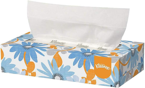 Kleenex 21606BX White Facial Tissue, 2-Ply, Pop-Up Box (Box of 125 Tissues), White