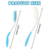 Long Reach Handled Comb and Hair Brush Set for Elderly and Hand-Disabled People, Not Need to Lift Hand (Blue)