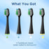 Replacement Toothbrush Heads for Waterpik Complete Care 5.0/9.0 (CC-01/WP-862), 4 Count, Black with Covers