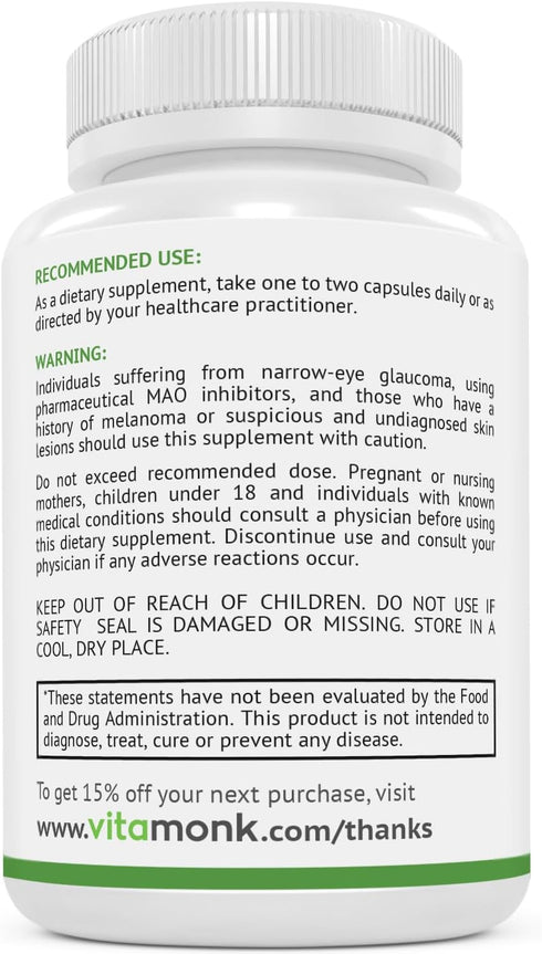 VitaMonk Dopify Dopamine Supplement with Uridine Monophosphate, Mucuna Pruriens, L-Theanine, 60 Capsules