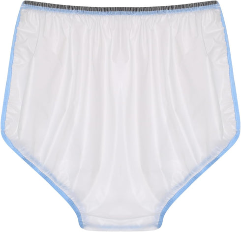 Vxuxlje Adult Transparent Washable Underwear Elastic Waistband Pull On Diaper Cover Underpants
