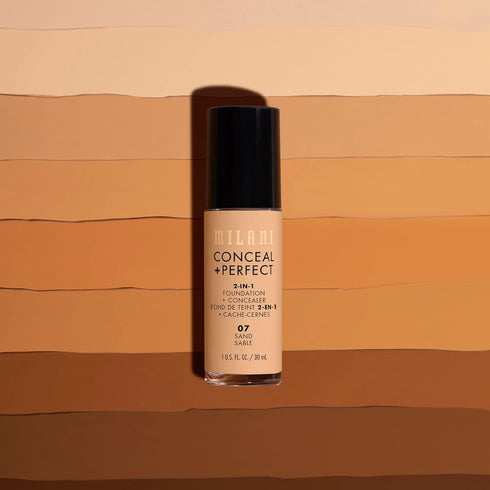 Milani Conceal + Perfect 2-in-1 Foundation + Concealer – Flawless Complexion, Under Eye Corrector, Waterproof, Creamy