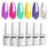 Vishine 6 Colors Gel Nail Polish Set - Rainbow Candy Nail Art Gift Box, Soak Off UV LED Gel Polish Kit 8ml