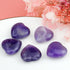 Marrywindix 10 Packs 1 Inch Healing Crystal Natural Amethyst Heart, Carved Palm Worry Stone for Chakra Reiki