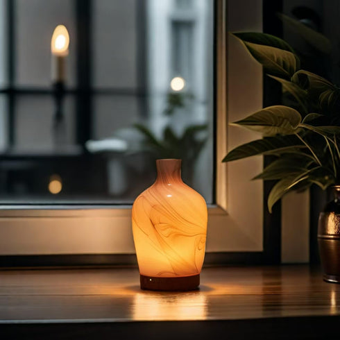 inrorans 160ml 7 Classical Vase Art Glass Aromatherapy Diffuser ultrasonic Cool Mist Scent Aroma Essential Oil Diffu er