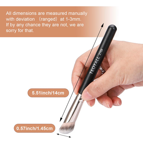 TEOYALL 2PCS Foundation Contour Brush Set, Angled Synthetic Kabuki Brush for Blending, Setting, Concealing with Liquid,