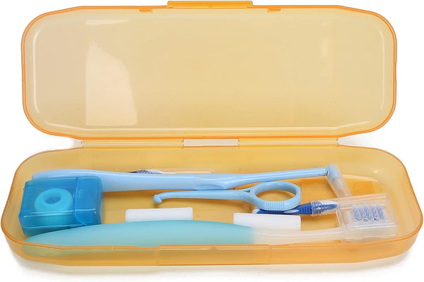 Oral Care Kit for Braces: Portable Hygiene Set with Interdental Brush, Floss, Ortho Wax, and Toothbrush Cleaning Kit