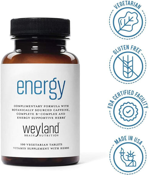 Weyland: Energy - Complimentary Formula with Botanically Sourced Caffeine, Complete B-Complex & Energy Supportive Herbs