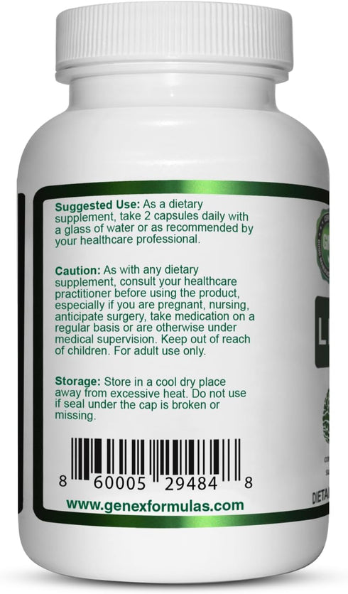 Genex Formulas Lions Mane Supplement - 100% Lions Mane Extract Nootropics Brain Support (120 Capsules)
