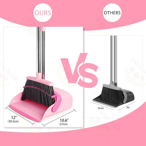 Set, Set Pack 1 Broom and Dustpan Dustpans with Broom Combo for Home, Heavy Dust Broom and Dustpan Combo, Long Handle