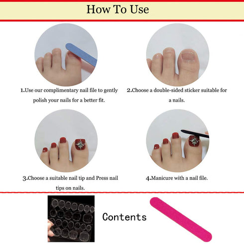 Sethexy Solid Color Glossy False Toe Nails, Bright Fashion Square Short Full Cover, 24PCS Fake ToeNails for Women