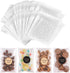 200PACK Self Sealing Cellophane Treat Bags, Clear Cookie Bags for Gift Giving with Stickers, 4X6INCH
