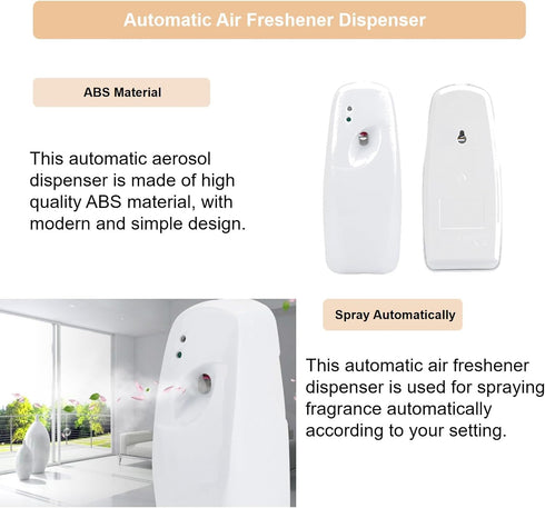 Automatic Wall Air Freshener - Timed Indoor Wall Mounted Adjustable Fragrance Aerosol Spray Dispenser 300mL
