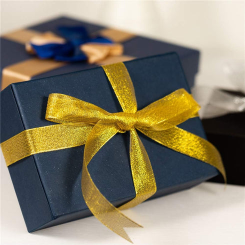 Molshine 50yard (2rolls) Gold Organza Ribbons - Shimmer Sheer Thin Glitter Ribbon for DIY and Christmas Decoration