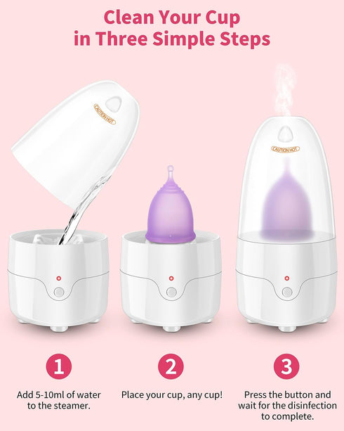 Set 2, Reusable Menstrual Cup (Small & Large Size) of Soft Silicone, Low or High Cervix, Safe Period Cup, Heavy & Light