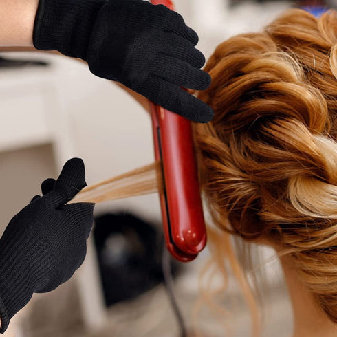 IKOCO Heat Proof Medium Glove Mitts - 2Pcs for Hair Styling with Flat Iron, Curling Wand, and Hot-Air Brushes