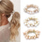 Pearl Hair Scrunchies, Rhinestone Hair Ties, Elastic Hair Bands for Women and Girls (Pack of 3)