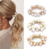 Pearl Hair Scrunchies, Rhinestone Hair Ties, Elastic Hair Bands for Women and Girls (Pack of 3)