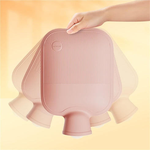 RLPPBMD Bag(Beige,2000ml) Hot Water Bottle Warm Water Bag Filling Hot Water Bag Hand Warmer Compress Stomach Cute Plush