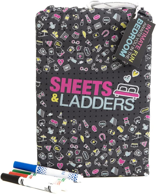 Sheets & Ladders - for Couples, Intimacy Bedroom Game On Bed Sheet - Anniversary, Honeymoon,