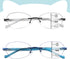 Rimless Multifocus Reading Glasses Women Progressive Multifocal No Line Bifocal Reader Blue Light Computer Eyeglasses