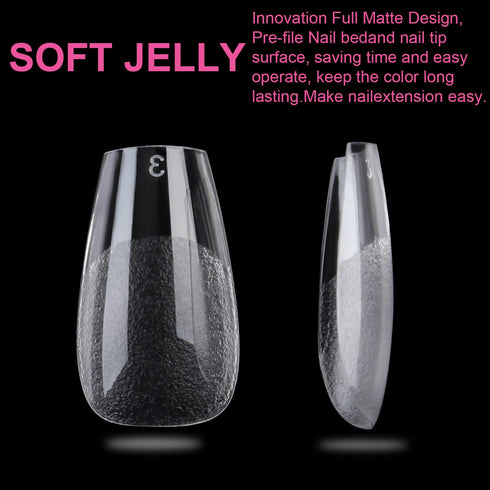 UNA GELLA Short Coffin Press on Nails - 216pcs Pre-shape Gel Tips for Full Cover Acrylic Nail