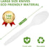 Compostable Spoon, 100 Biodegradable Silverware for Party, Large Disposable Utensil, Eco-Friendly Durable Heat Resistant