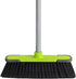 Green Indoor Broom with 54" Long Handle for Floor Cleaning in Kitchen, Garage, and Patio