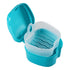 Coolrunner Denture Case - Denture Cup with Strainer, Storage Box for Travel, Retainer Cleaning (Green)