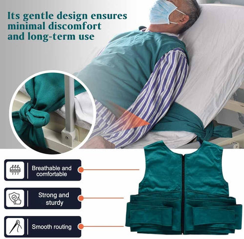 QNZKIOXV Sturdy Chest Restraint Band for Seniors with Dementia, Vest Restraint Suit for Bed or Wheelchair