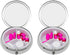 Set 2 of Circular Embossed Triple-Compartment Pocket Purse Pill Box & Organizer (Silver Hearts)