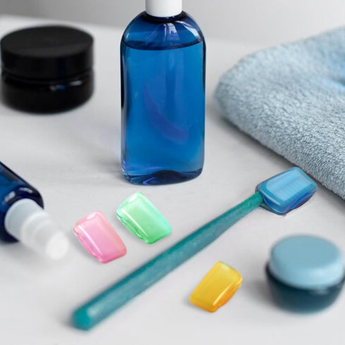 Trinkrittey 5 Pcs Toothbrush Covers Portable Toothbrush Head Protector Case Brush Pod Case Protective Plastic Clip