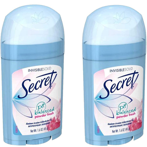 Secret Anti-Perspirant Deodorant - Invisible Solid Powder Fresh - 1.60 oz - Pack of 2