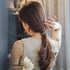 Ruihfas Stretchy Elastic Ponytail Holder, 1Pcs Sparkling Crystal Rhinestone Hair Band for Women (Gold Tone White)