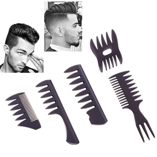 Styling Hair Comb Set, 5 Pack Professional Retro Hairdressing Combs for Salon Barber Hairstylist Accessory