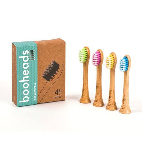 booheads Bamboo Electric Toothbrush Heads Sonicare Compatible Replacement Brush Heads, Eco Friendly