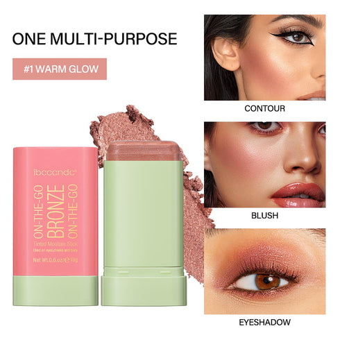 Multi-Use Makeup Blush Stick, Tinted Solid Blush Stick for Facial Contouring, Waterproof Moisturizer Stick (1#Warm Glow)