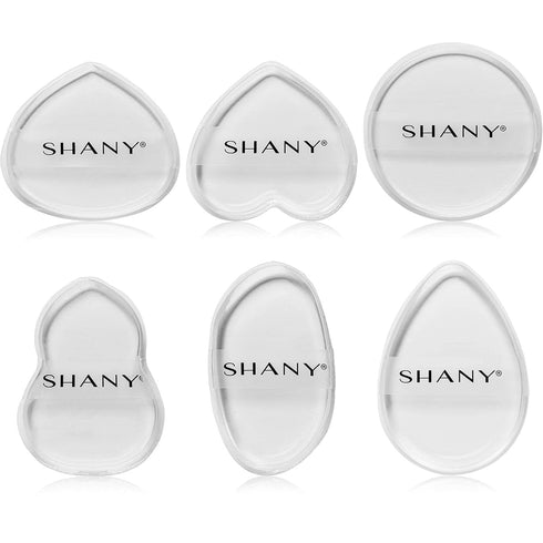 SHANY Stay Jelly Silicone Sponge Set - Clear & Non-Absorbent Makeup Blending Sponges for Flawless Application with Foundation - Assorted Sizes and Shapes - Pack of 6
