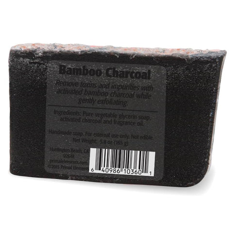 Primal Elements Glycerin Bar Soap, Bamboo Charcoal - Helps All Skin Types, Vegan, Gluten Free