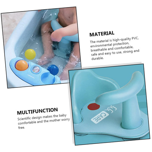 Baby Bath Chair for Boys and Girls Non-Slip Infant Shower Seat Anti-Skid Mat Sturdy Plastic for Safe Bathing Suitable