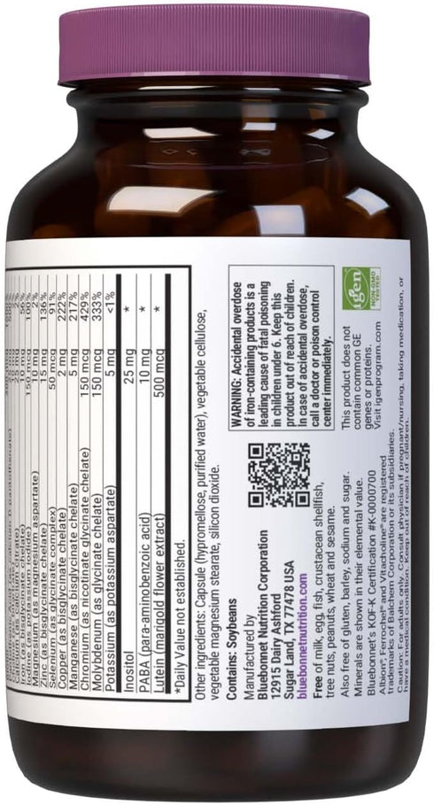 Mult One (with Iron), Bluebonnet Nutrition, Daily Nutritional Support, 60 Vegetable Capsules