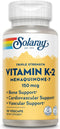 SOLARAY Triple Strength Vitamin K-2 as MK-7, 150 mcg, 30ct, Heart & Bone Health Support