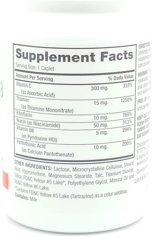 Rugby Vitamin B Complex Supplement with Vitamin C - 130 Caplets for Daily Nutritional Support.
