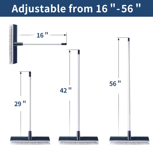 BOOMJOY Floor Scrub Brush with 57" Long Handle, 12" Wide Brush Head for Cleaning Bathroom, Kitchen, Tile