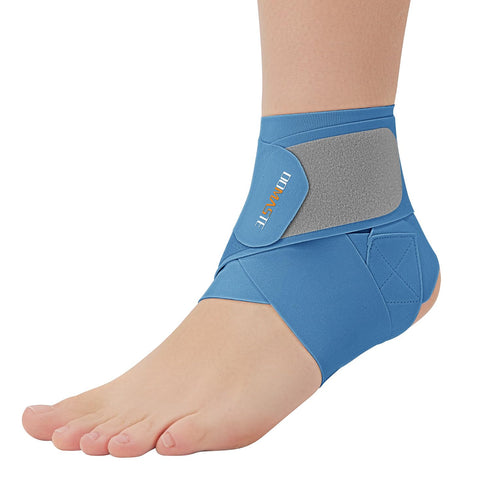 Ultra Thin Ankle Wraps Ankle Brace for Men & Women, Adjustable Straps for Sprained Foot, Royal Blue