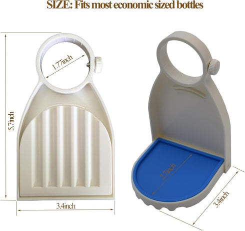 Laundry Detergent Holder - 2 Pack | Laundry Soap Station, Drip Catcher/Cup Holder, Fits Most Bottles, White
