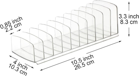 Youngever Large Plastic Makeup Palette Organizer, Clear Eyeshadow Holder, 10 Compartment Cosmetic Palette Organizer, Makeup Palette Holder