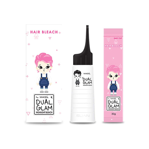 MASIL Dual Glam Self Hair Highlight Bleach Kit 4.2oz - Powder, No Scent, Includes Hyaluronic Acid & Mineral Oil,